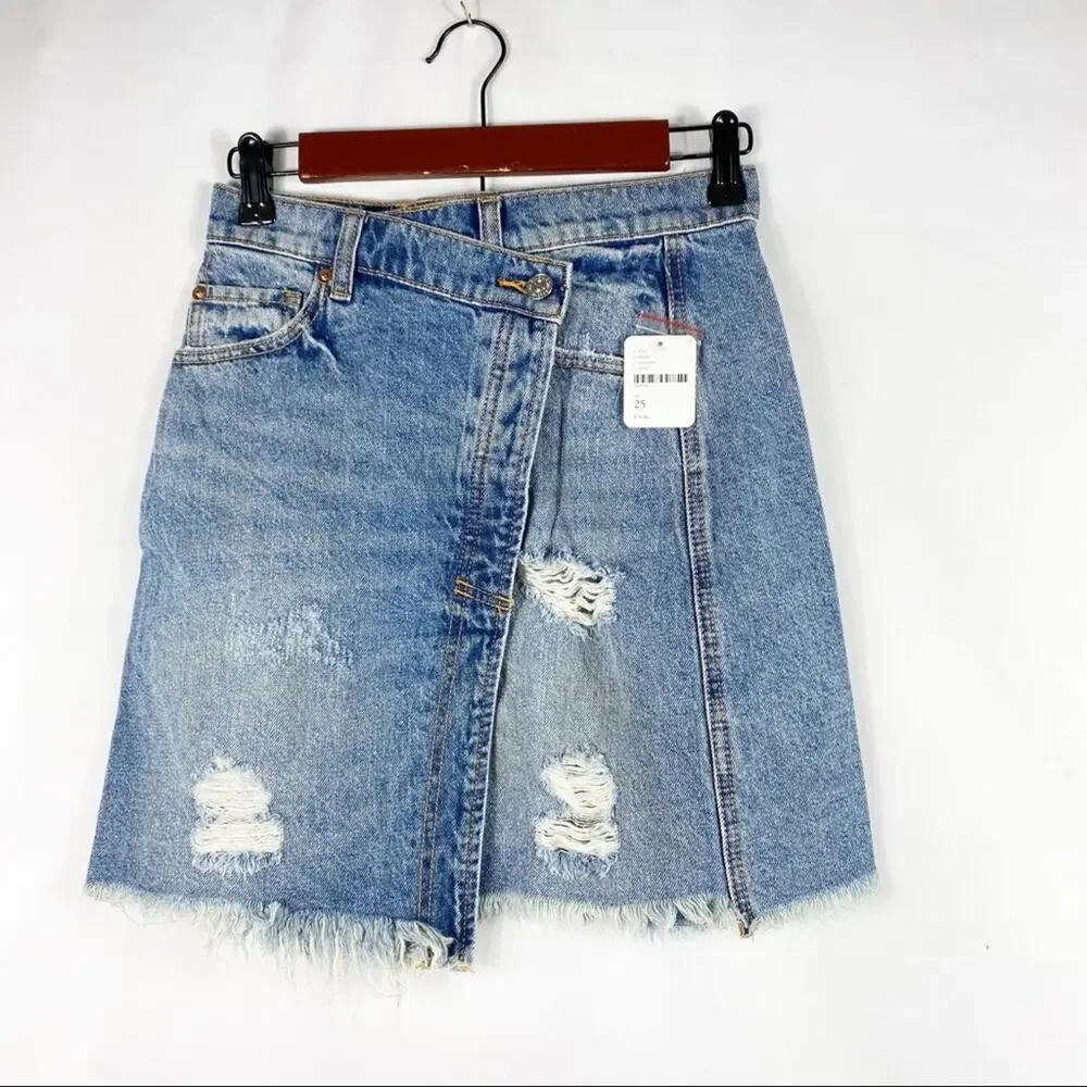 FREE PEOPLE Parker Wrap Mini Skirt NWT - Size 25